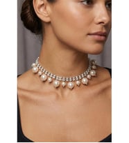 İNCİLİ TAŞLI CHOKER TASMA KOLYE