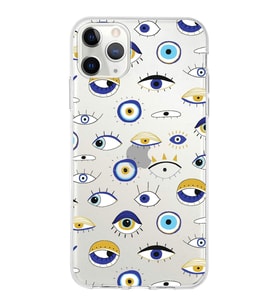 PrintiFy Apple  iPhone 11 Pro ile Uyumlu 1mm Slim Fit Nazar Boncuğu 2 Baskılı Şeffaf  Kılıf