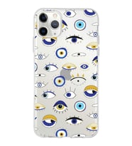 PrintiFy Apple  iPhone 11 Pro ile Uyumlu 1mm Slim Fit Nazar Boncuğu 2 Baskılı Şeffaf  Kılıf