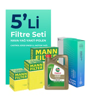 MANN Fiat Egea 1.3 Dizel Filtre Bakım Seti Castrol Motor Yağlı (2019-2023) 5 Li