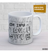 Sevgili Temalı İsme Özel Kupa Bardak