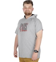 Mode XL Büyük Beden T-Shirt Kapşonlu Paris 22174 Grimelanj