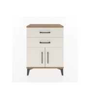 Arges Komodin Tek Raflı 2 Çekmeceli 2 Kapaklı 60x30x80 Çam-Aytaşı