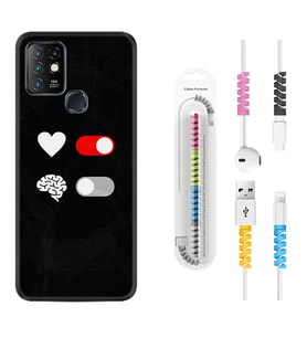 INFINIX Hot 8 9 10 11S Hot 10 Play 10T Kılıf Kablo Koruma Spiral Silikon Love Brain 1722