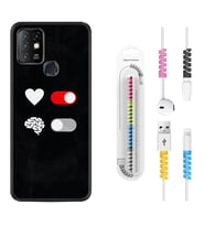 INFINIX Hot 8 9 10 11S Hot 10 Play 10T Kılıf Kablo Koruma Spiral Silikon Love Brain 1722