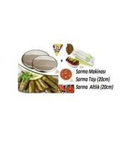 Yaprak Dolma Pazı Sarma Makinası 3 lü Set (Sarma Makinası + 20cm Sarma Taşı+ Tencere Altlık 20cm