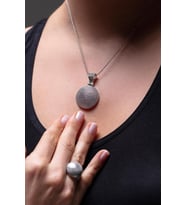 Yuvarlak Salyangoz Hasır Model Telkari El İşçiliği Gümüş Üçlü Set