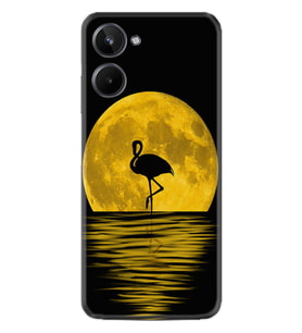 11 Pro Kılıf Silikon Desen Özel Seri Ay ve Flamingo 1775