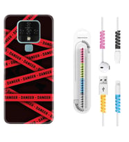 Tecno Camon 16 18P Pova 3 Pova Neo Kılıf Kablo Koruma Spiral Silikon Danger 1372