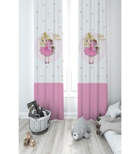 MEKTA HOME BEBEK VE ÇOCUK ODASI Little Princess Desenli 2 Kanat Fon Perde