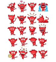Şeytan Çocuk Sticker Set 20 Parça Telefon, Tablet, Defter, Laptop Sticker