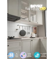 Şerit LED 50cm Tak Çalıştır LED Mutfak Tezgah Aydınlatma - Beyaz - Adaptörlü, Yerli Üretim