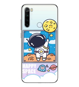 Redmi Note 8 Uyumlu Astronot Desenli Şeffaf Telefon Kılıfı