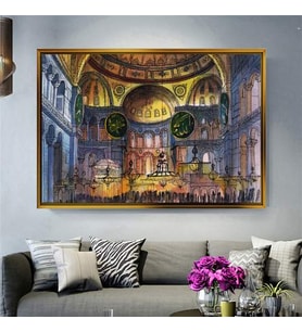 Altın Çerçeveli dekoratif tablo l260 (Gold)