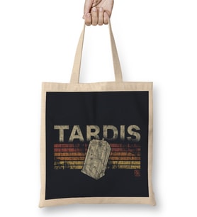 Retro Tardis Bez Çanta Uzun Saplı