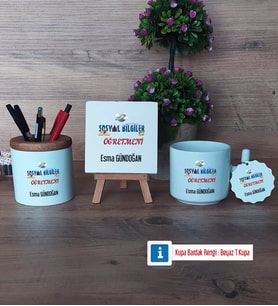 Sosyal Bilgiler Öğretmeni Dekoratif Taş, Kalemlik, T Kupa Bardak, Ahşap Anahtarlık Hediye Öğretmenler Günü Hediyesi (Model 1)