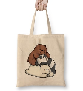 Bears Love We Bare Bears Bez Çanta Uzun Saplı