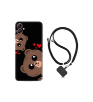 Samsung Galaxy A04e Kılıf Ipli Boyun Askılı Desenli Silikon Love Animals 1780