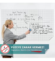 Kareli Şeffaf, 120x150 Cm, Yapışkansız Tutunan, Not Belge Fotoğraf Tutucu Özellikli Yazı Tahtası