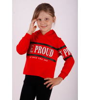 Toontoy Kız Çocuk Be Proud Baskılı Sweatshirt (Kırmızı)