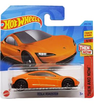 Hot Wheels - Tesla Roadster - Then And Now 9/10 - Hkj47 - Short Card - Orange - Track Stars - Mattel (Çok Renkli)