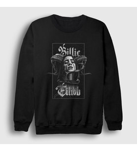 Presmono Unisex Siyah Ram Horns Billie Eilish Sweatshirt 449821tt