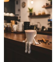 3d Baskı Kahve Fincanı Biblo+Kahve Çekirdeği+Çikolata+Kalp 4 lü Set (Çok Renkli)