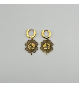 Arnes Jewelry Çelik Yonca Tuğralı Küpe