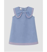 LCW Kids İndigo Fiyonklu Kız Çocuk Jean Elbise