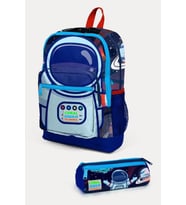 Coral High Kids Saks Mavi Astronot Desenli 2'li Okul Çanta Seti - Erkek Çocuk