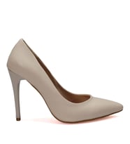 Bej Topuklu Stiletto Ayakkabı