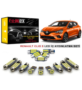 Renault Clio 5 LED İç Aydınlatma Ampul Seti FEMEX Parlak Beyaz