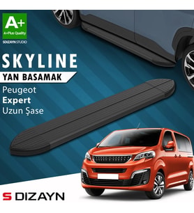 S-Dizayn Peugeot Expert 3 Uzun Şase Skyline Siyah Yan Basamak 243 Cm 2016 Üzeri A+ Kalite