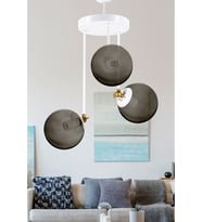 ÜÇLÜ BLANCO MODERN AVİZE FÜME GLOP CAMLI