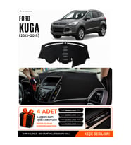 FORD KUGA (2013-2015) Uyumlu Torpido Örtüsü Torpido Kılıfı - Siyah Gri