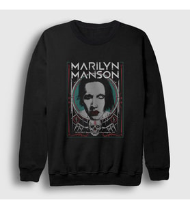 Presmono Unisex Siyah NY Marilyn Manson Sweatshirt 38779tt
