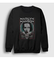 Presmono Unisex Siyah NY Marilyn Manson Sweatshirt 38779tt