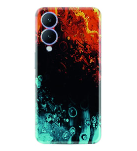 Vivo Y17S Kılıf Silikon Desen Özel Seri Orange Blue Color 1665