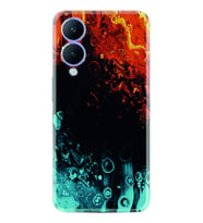 Vivo Y17S Kılıf Silikon Desen Özel Seri Orange Blue Color 1665
