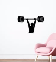 BK Home GYM Tasarımlı Ahşap Duvar Süsü-19 (Siyah)