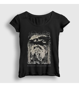 Presmono Kadın Siyah Grey Skies Woods Of Ypres T-Shirt 553698tt
