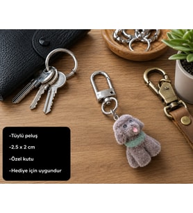 Sevimli Peluş Köpek Charm Anahtarlık – Yumuşak Mini Peluş Çanta Süsü Aksesuarı