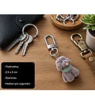 Sevimli Peluş Köpek Charm Anahtarlık – Yumuşak Mini Peluş Çanta Süsü Aksesuarı