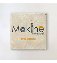 Kişiye Özel Makine Mühendislerine Mesleki Taş Bardak Altlığı