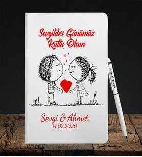 Sevgililer Gününe Özel Defter Kalem Seti 19