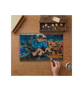 Graffiti Sanatı - Dj Tasarımı 240 parça Ahşap Puzzle Ahşap Kutuda MP00511