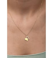 Kişiye Özel 925 Ayar Gümüş Minimal Kelebek Figürü Kolye (Gold)