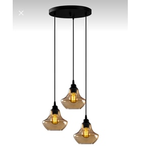 Dylight Diana Retro Metal Bal Camlı Dekoratif Rustik Sarkıt Avize çap:30 cm