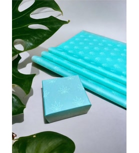 Beyaz Desenli Pelur Kağıdı/Mint Yeşili- Su Yeşili Pelur Kâğıt /50x70 cm 10adet -T445