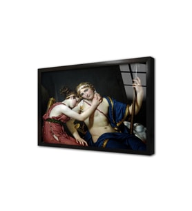 Telemachus ve Eucharis Çerçeveli Cam Tablo